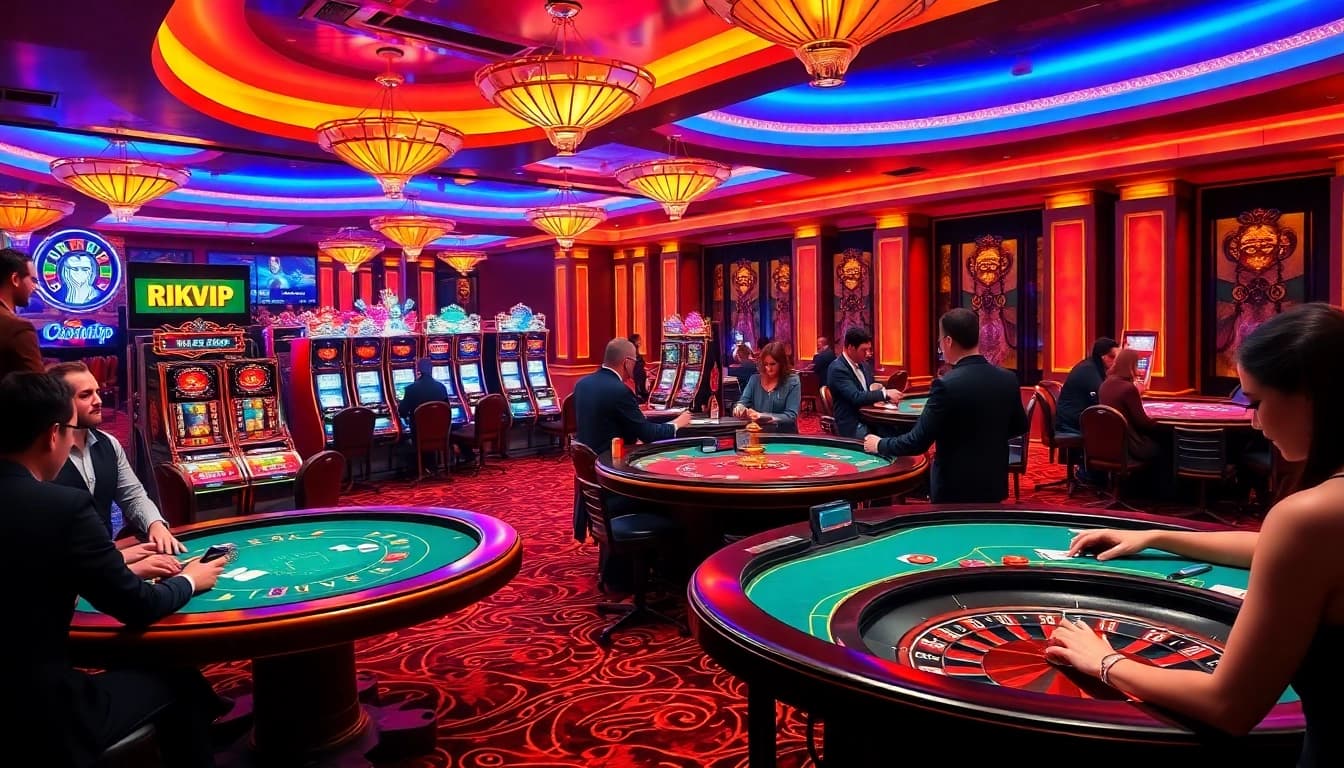 Experience the excitement of rikvip games with vibrant casino visuals, poker tables, and thrilling gameplay.