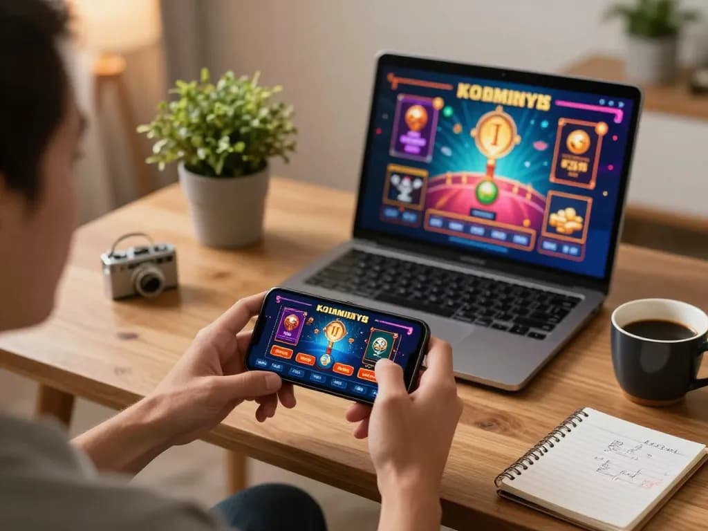 HM88 mobile gaming experience with smartphone and strategic notes in a cozy living room.