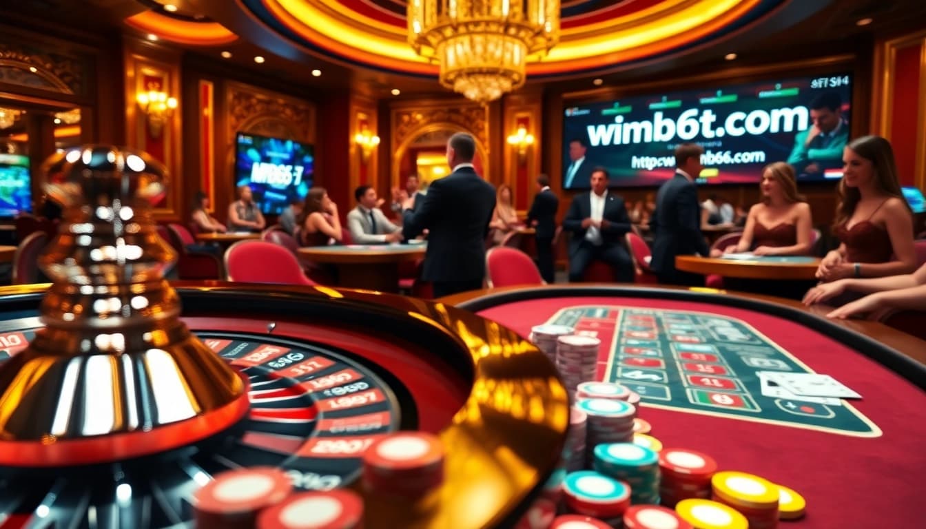 Experience the excitement at https://mb66-t.com/ with vibrant casino action featuring poker chips and roulette.