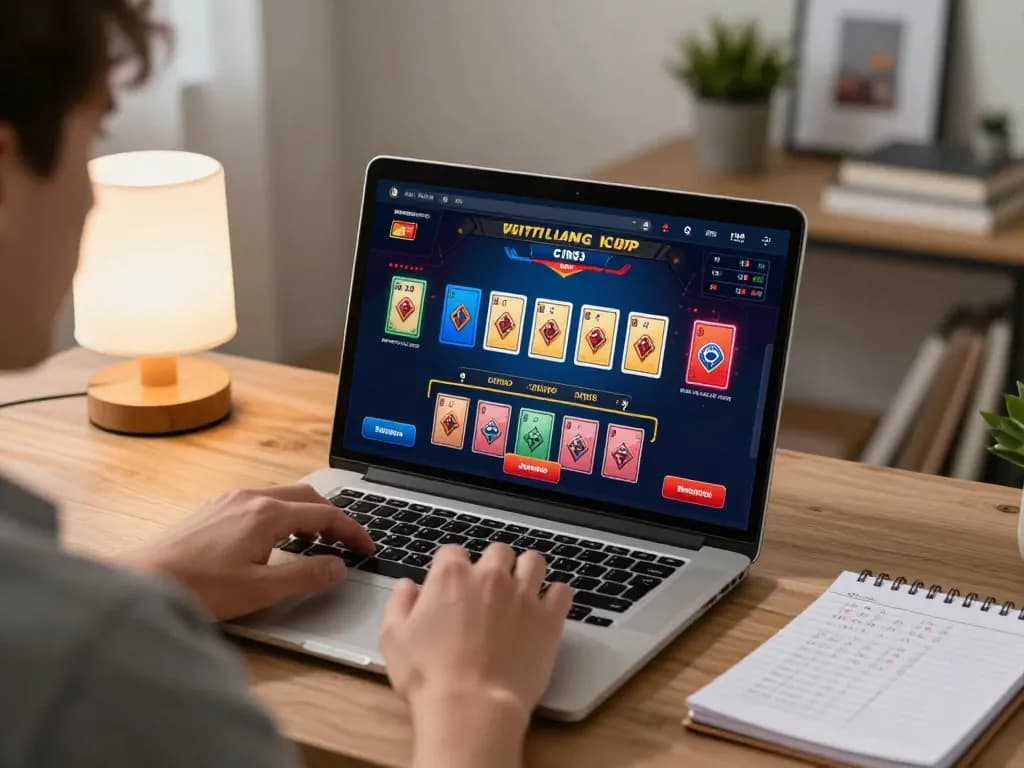 Engaging online gaming experience on kubet79 with laptop displaying live dealer game interface.