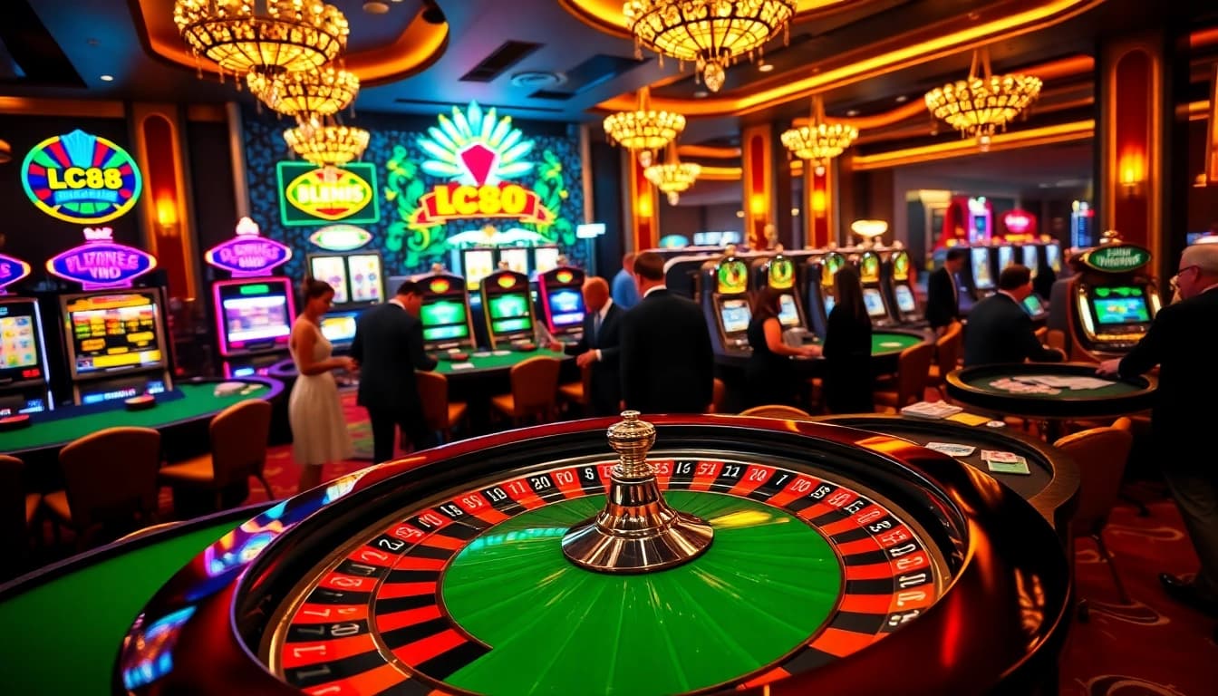 Experience the thrill of betting at LC88 with vibrant casino games and roulette excitement.
