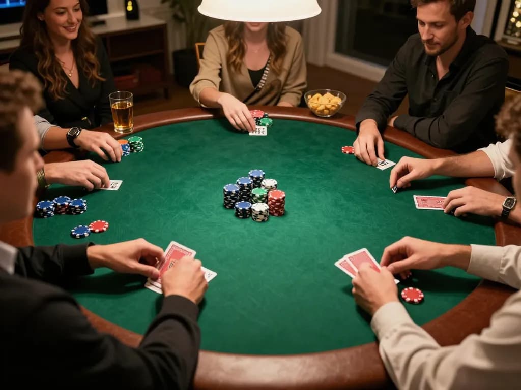 Engaged players enjoy a thrilling poker game night with 789P strategies in motion.