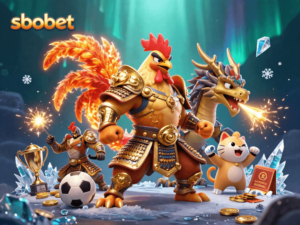 SBOBET sports betting action with a samurai rooster and dragon in a dynamic scene