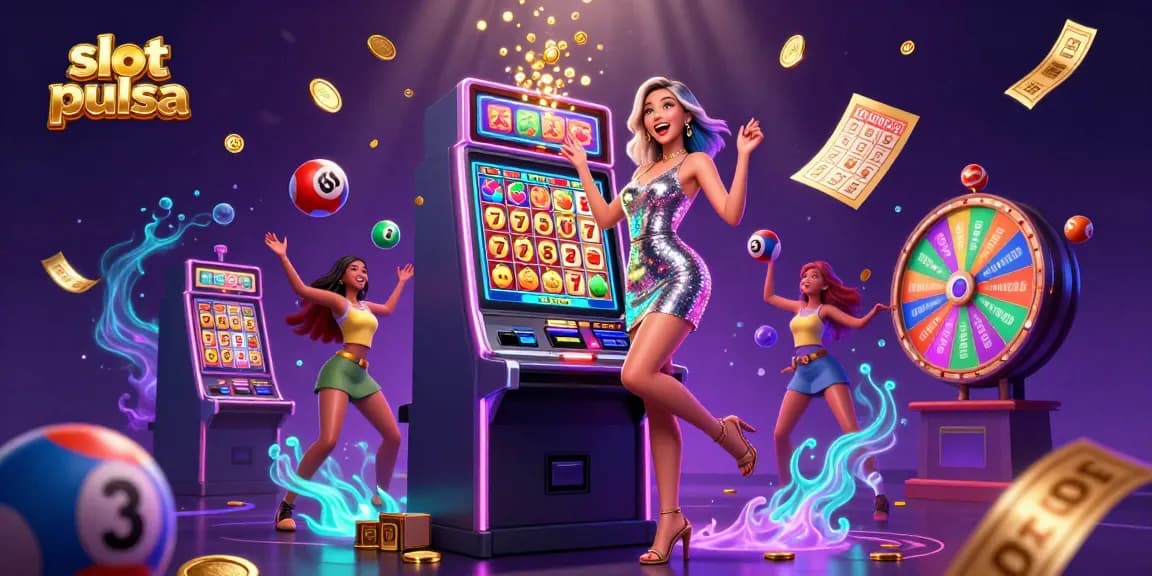 Spin and win at slot pulsa casinos with vibrant jackpot scenes, exciting games, and dynamic action.