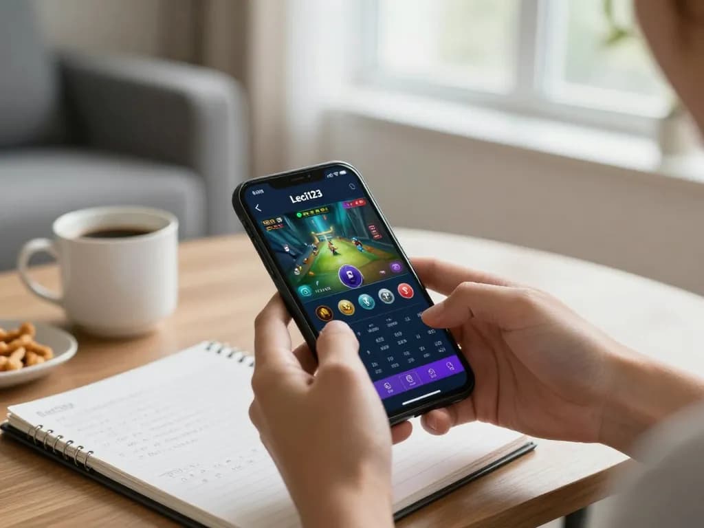 Leci123 platform features engaging mobile betting interface with a player strategically placing bets from home.
