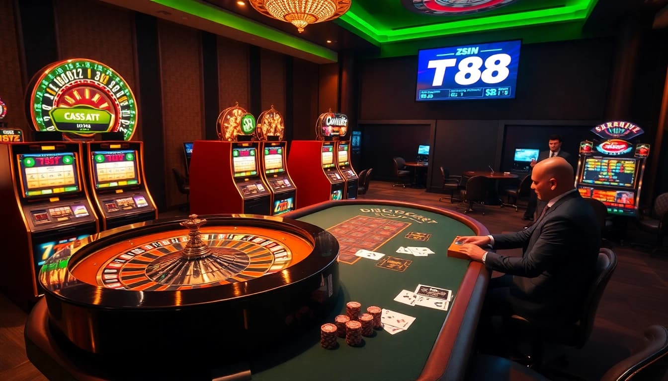Experience excitement at tg 88 with vibrant casino games, poker chips, and high-stakes roulette tables.