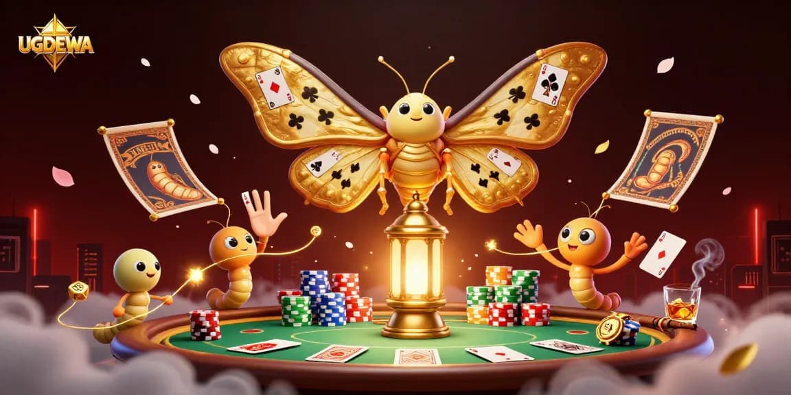 Experience high-stakes action at UGDEWA casino with vibrant poker elements and dynamic gameplay.