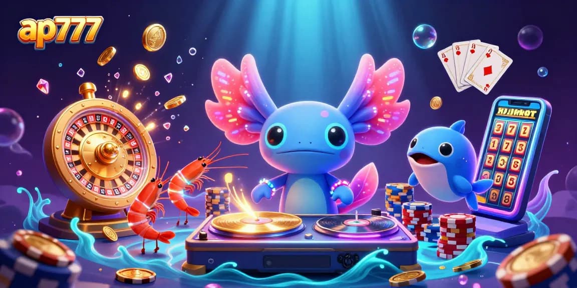 Engage with the thrilling games on ap777, featuring vibrant casino elements and lively underwater characters.
