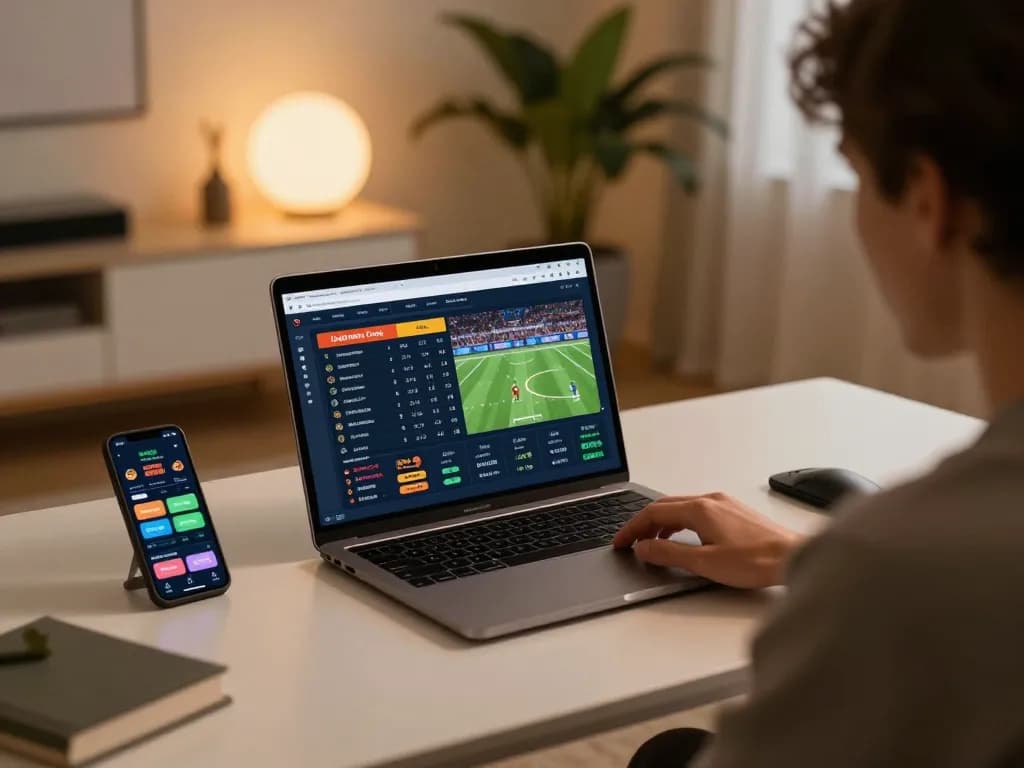Engaged user exploring sports betting options on https://rr888.shopping/ with live odds displayed
