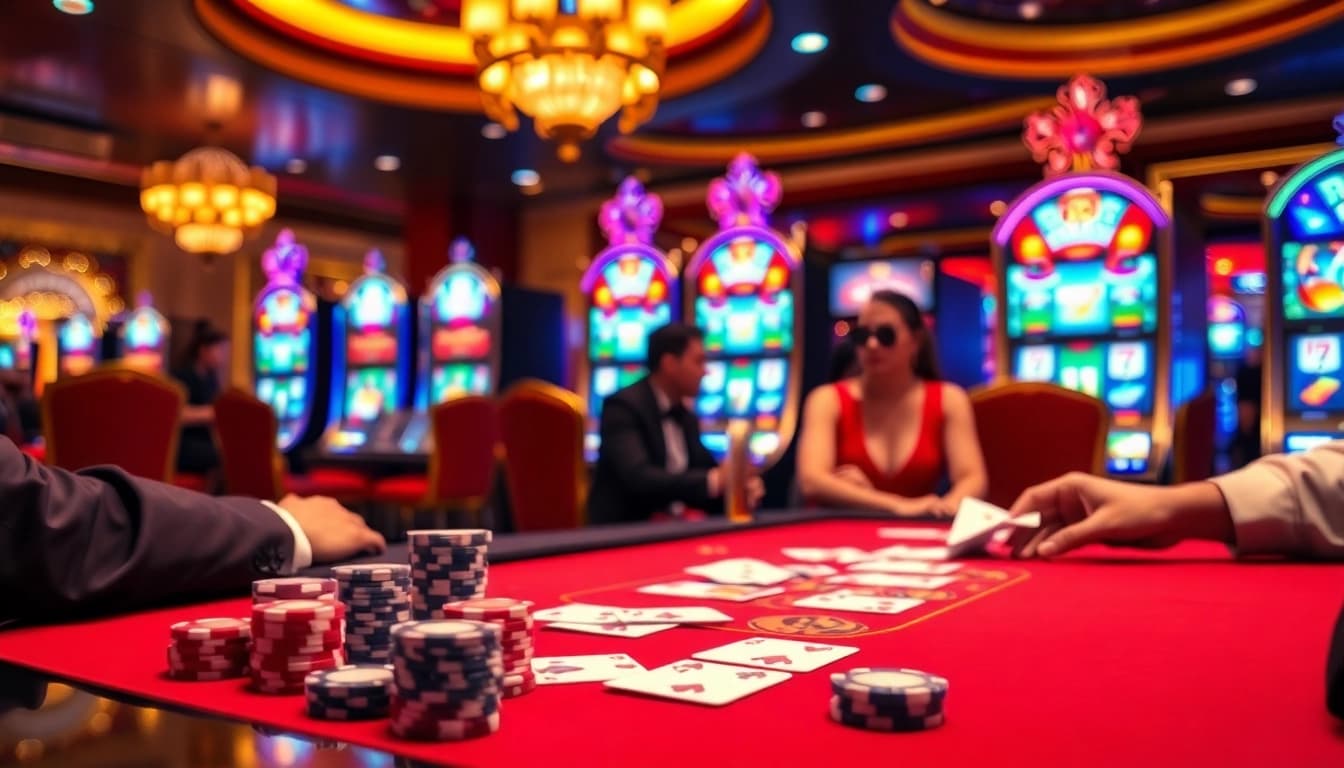 Engaged players experience the thrill of gambling at Rikvip’s luxurious casino tables.