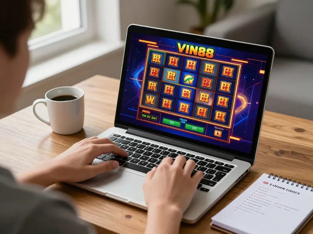 Experience the thrill of VIN88 casino games in a cozy online gaming setup.