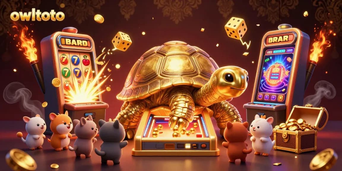 Experience thrilling jackpots at owltoto with vibrant slot machines and whimsical characters.