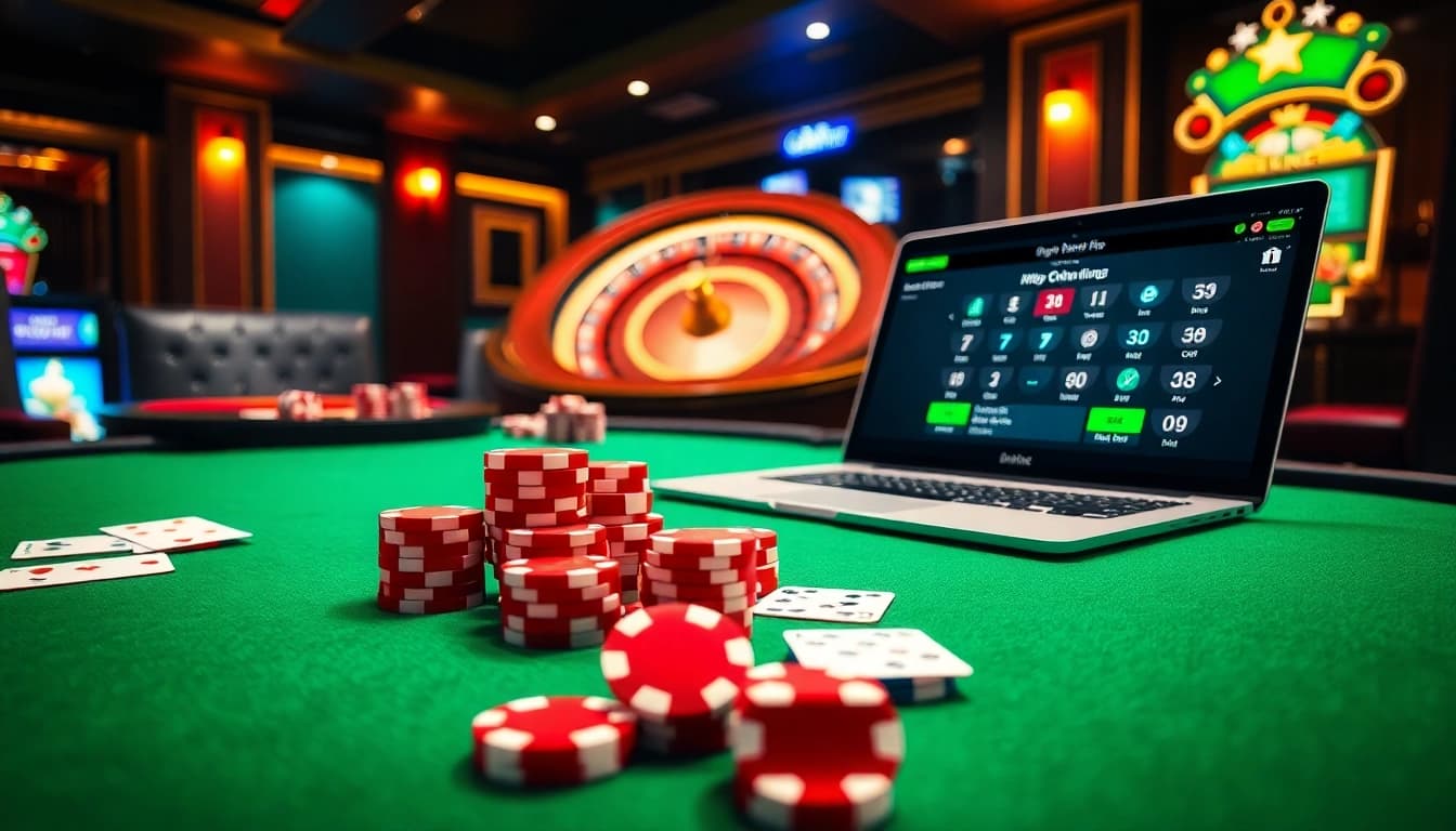 Engage with thrilling gambling at https://daga88.free/ showcasing vibrant poker chips and online betting excitement.