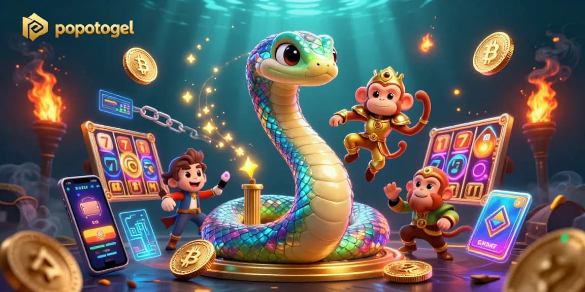 Engage with popotogel's exciting gaming adventure featuring vibrant colorful characters and slot elements.