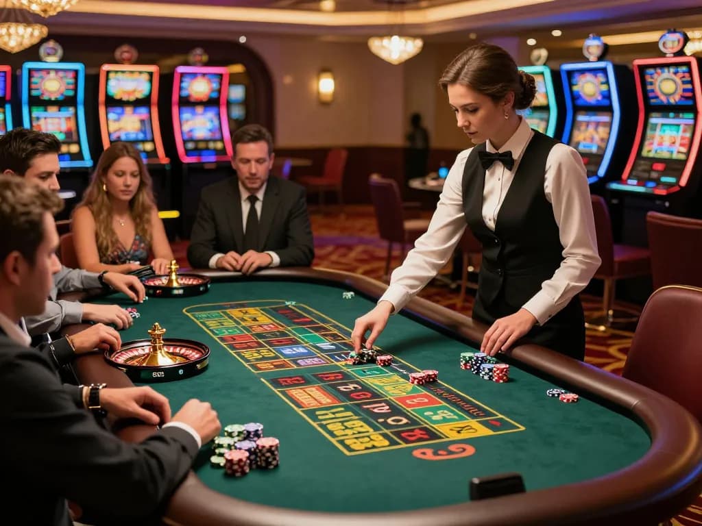 Players engaged at the roulette table, strategizing wins in Leci123 experience.