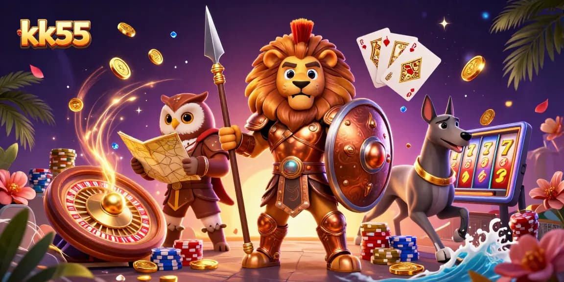 Engage in thrilling gameplay at kk55 with vibrant casino elements and dynamic characters.