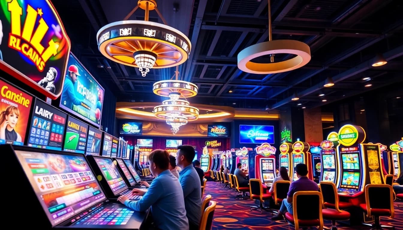 KJC online entertainment gaming scene showcasing vibrant live casino and sports betting activities.