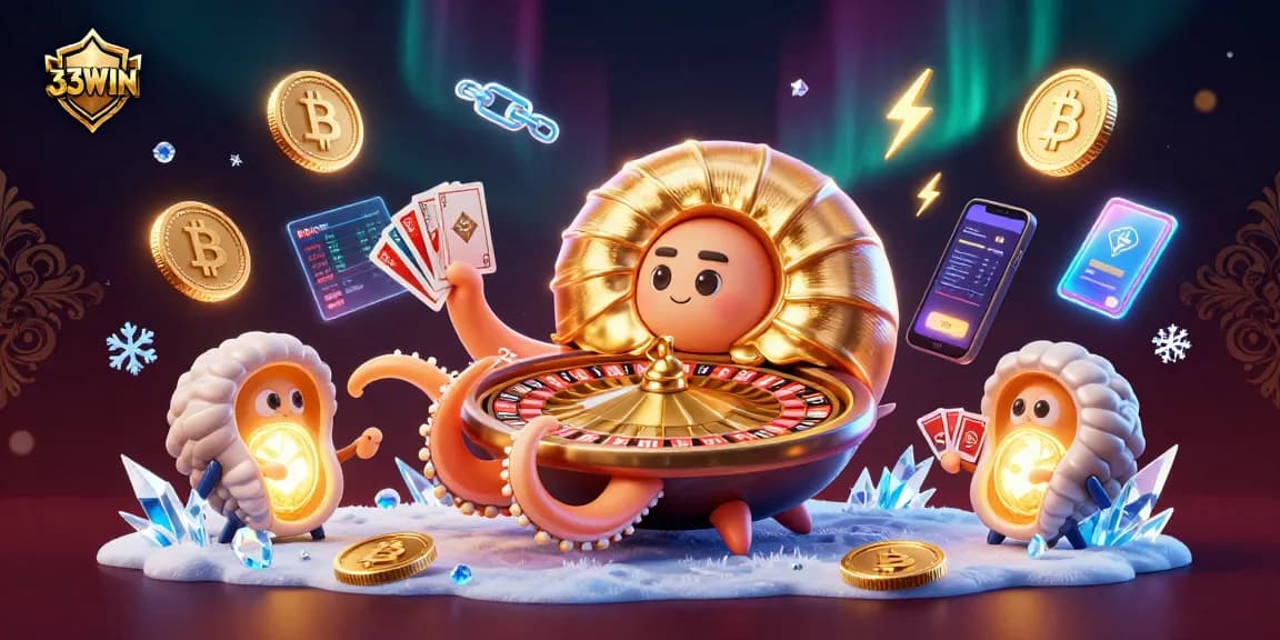 Experience thrilling gameplay with 33WIN's giant nautilus roulette and crypto elements.