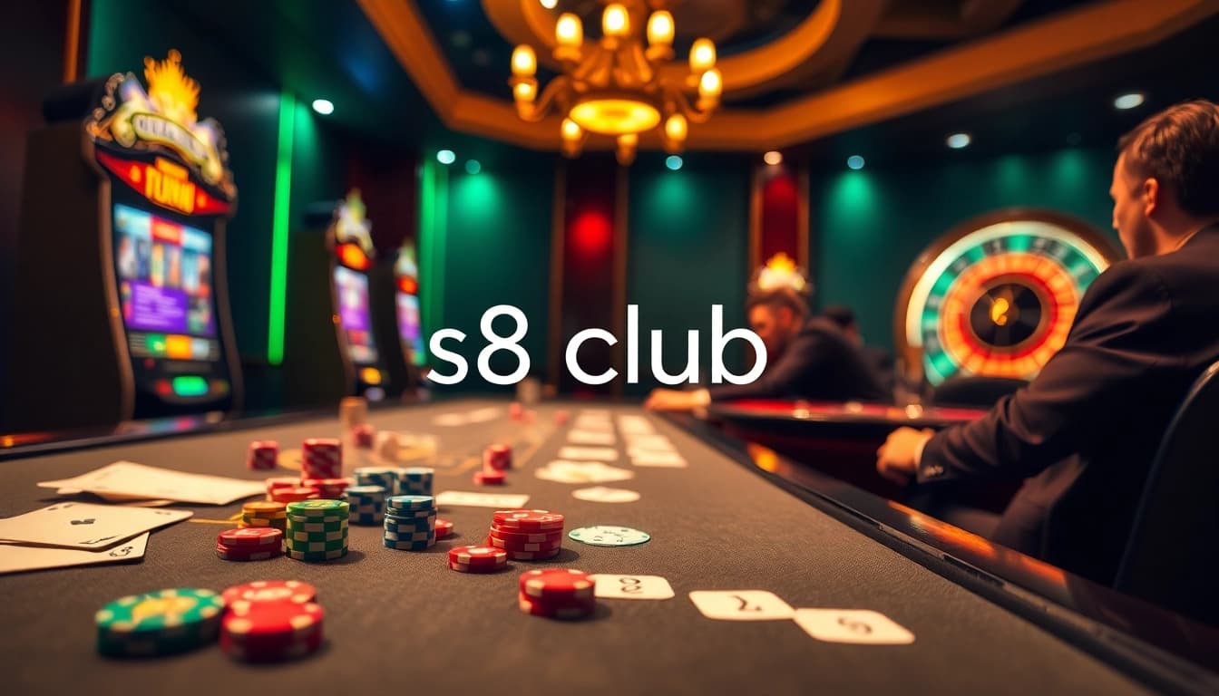 Experience thrilling gameplay at the s8 club with vibrant casino elements and players in action.