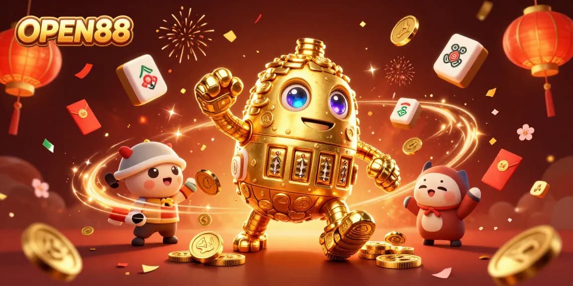 Experience thrilling gameplay at OPEN88 with vibrant casino elements in an engaging 3D scene.