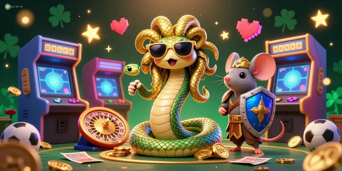 Engage with kèo nhà cái in a vibrant 3D gambling scene filled with Medusa and gaming elements.