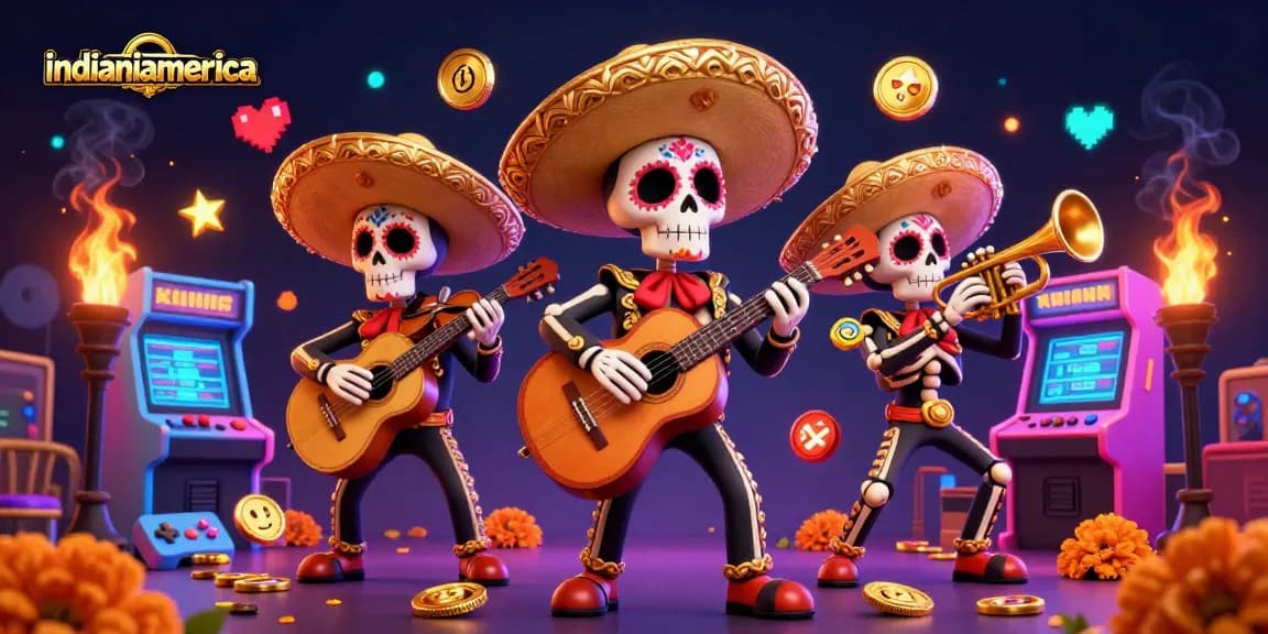 Experience Indianiamerica with a vibrant mariachi band in an exciting casino scene.