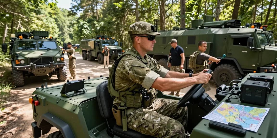 88M military transport operator driving a vehicle through rugged terrain, showcasing teamwork in logistics operations.