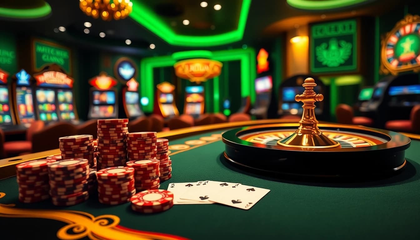 Experience excitement at https://thabet88.site/ with luxurious casino visuals showcasing roulette and poker.
