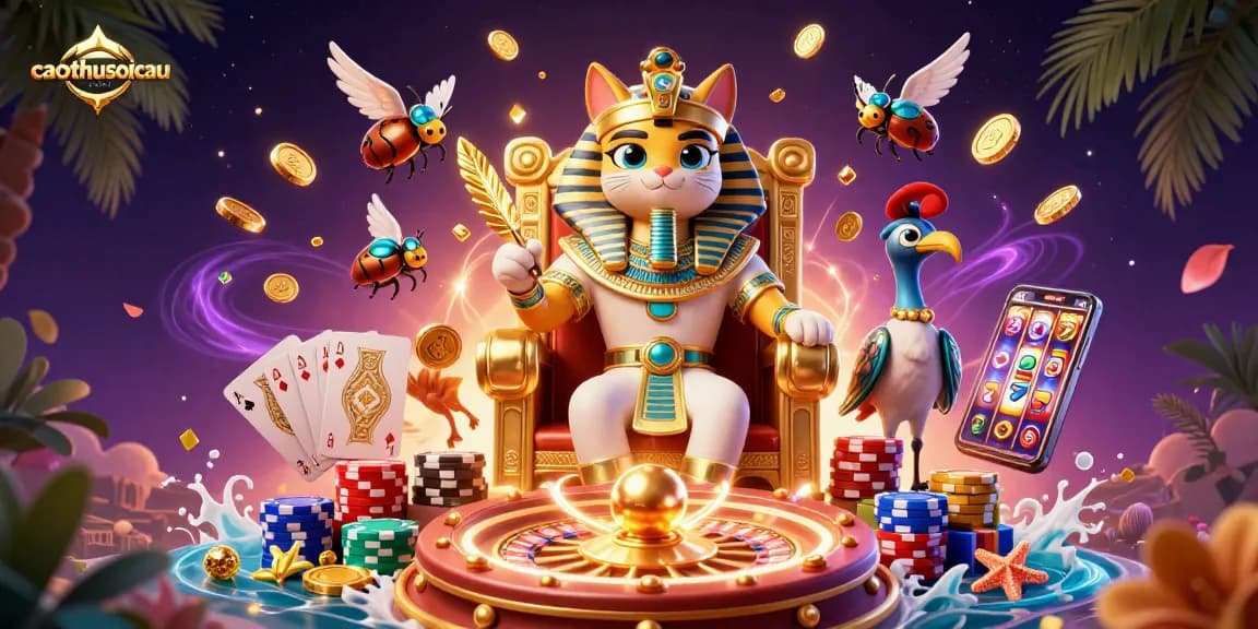 Engage in thrilling gambling action with unique 3D caothusoicau characters and coins.