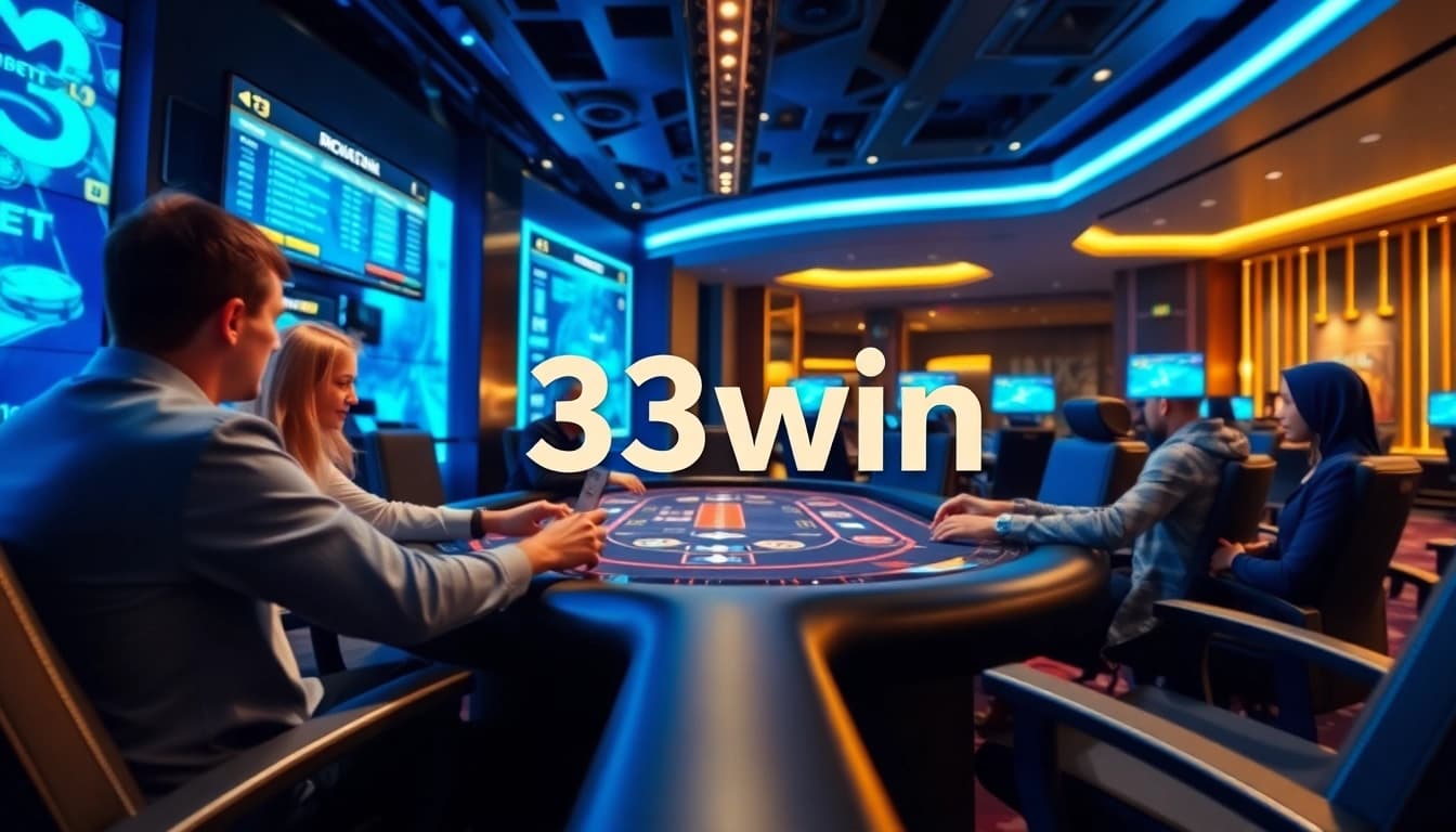 Experience excitement in a 33win online casino with players enjoying a thrilling game.