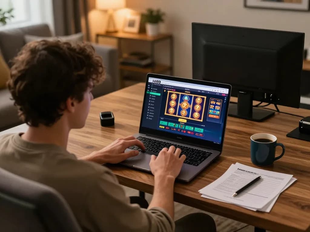 Experience thrilling online gaming at Hi88 with a cozy home setup, showcasing strategic gameplay.