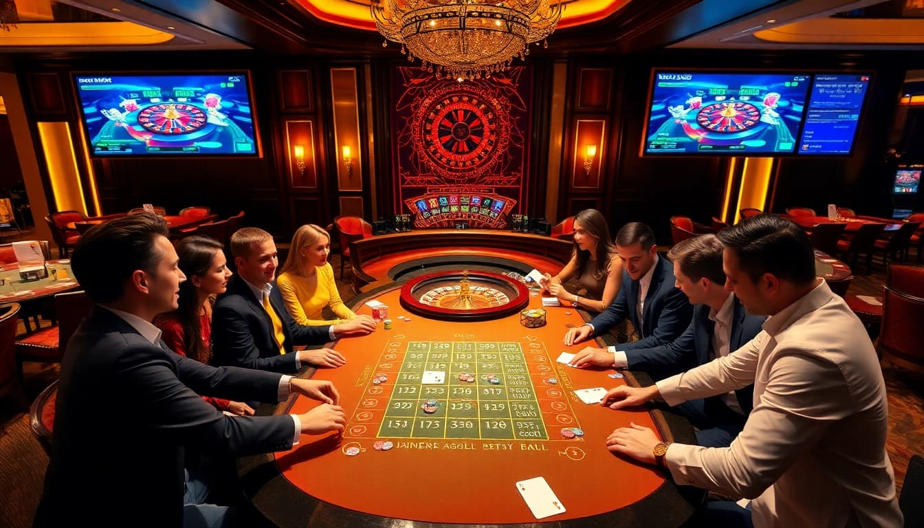 Experience the excitement at https://gg88.gold/ with gamblers playing blackjack and showcasing vibrant casino atmosphere.