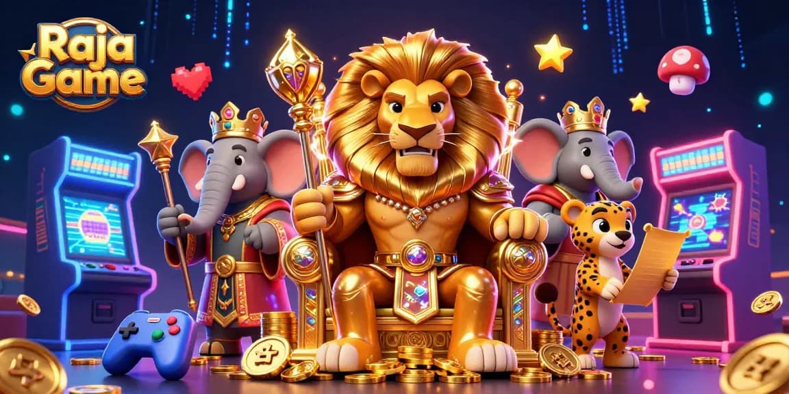 Play exciting games on Raja Game with vibrant characters in a colorful casino atmosphere.