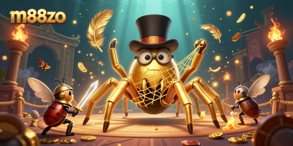 Experience the excitement of m88zo with vibrant casino elements and characters in a dynamic scene.