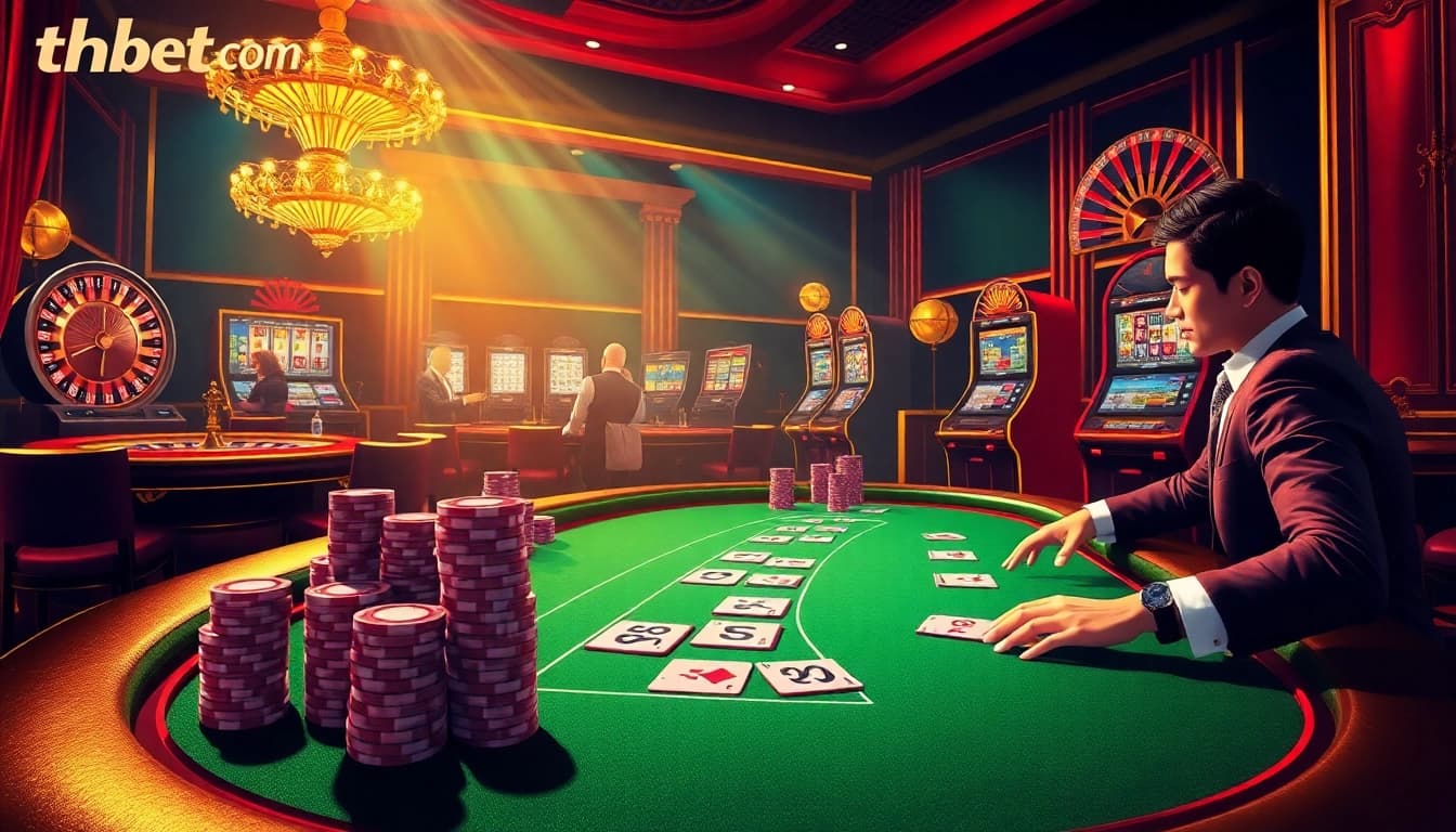 Experience the thrill of gambling at thabet.com with dynamic poker games and elegant casino tables.