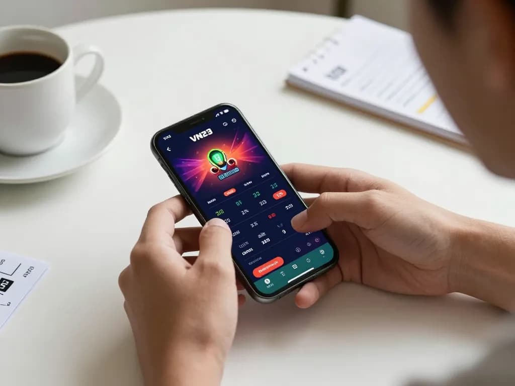 Betting through the VN23 app on a smartphone, showcasing dynamic live odds and betting options