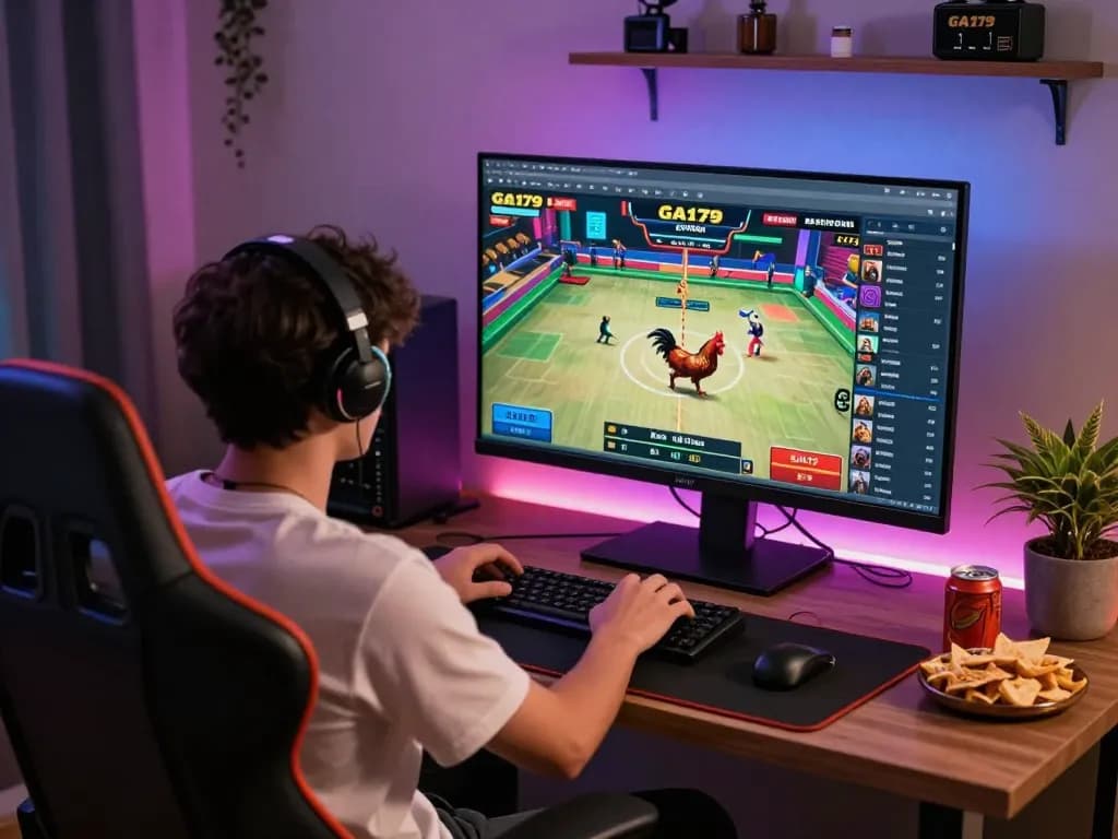 Engaging player interacting with GA179 online betting platform and promotions.