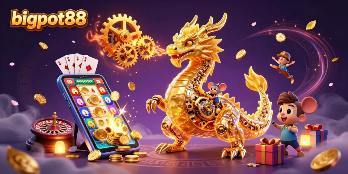 Experience bigpot88's thrilling gameplay with golden dragon and interactive casino elements.