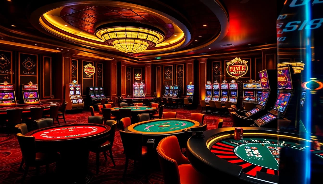 Experience thrilling games at https://hitclub9.us.com/ with engaging visuals of casino action, including slots and poker tables.