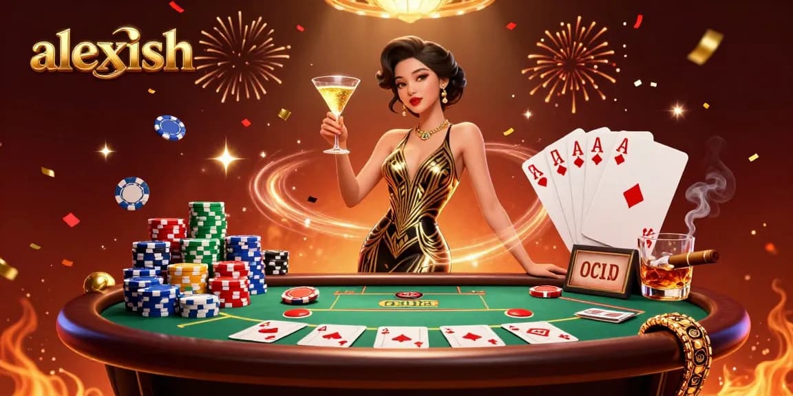 Engage in high-stakes thrills with alexish in a vibrant casino setting marked by glamour and excitement.