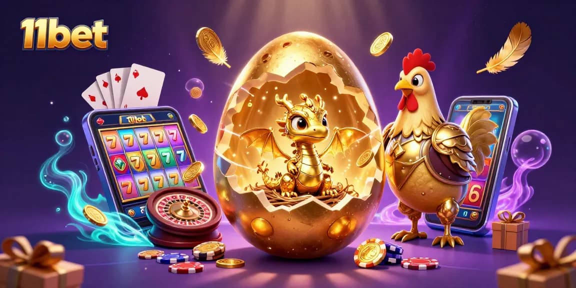 Win big with 11bet featuring a golden dragon in an enchanting casino world.