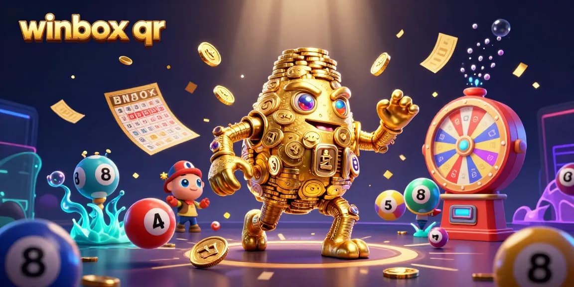 Engage with winbox qr through vibrant lottery action featuring a golden golem surrounded by dynamic game elements.