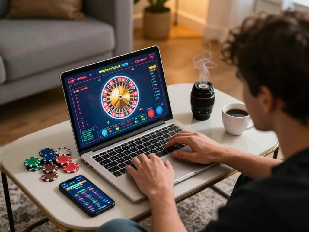 Engaging in a thrilling crypto gambling site roulette game with chips and colorful screen