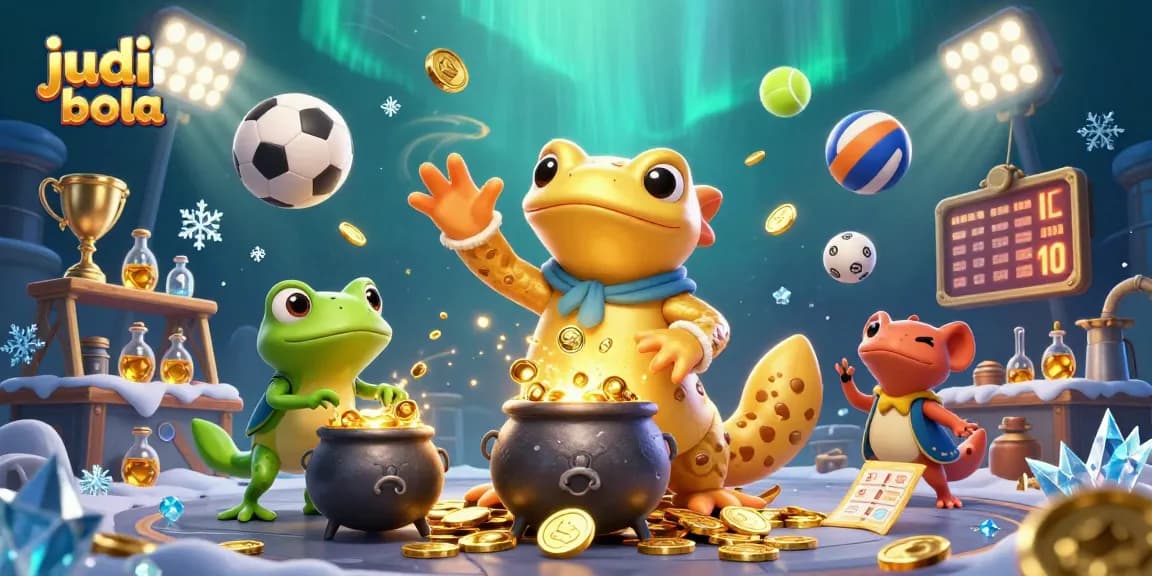 Engage in judi bola with our dynamic 3D illustration showcasing sports betting excitement.
