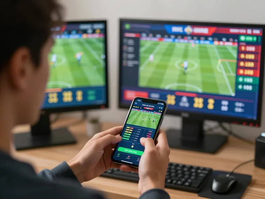 Placing bets on KP88 mobile app for live sports matches with engaging visuals.