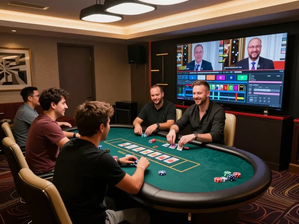 RIKVIP players enjoying a live dealer gaming experience, showcasing strategy and excitement.