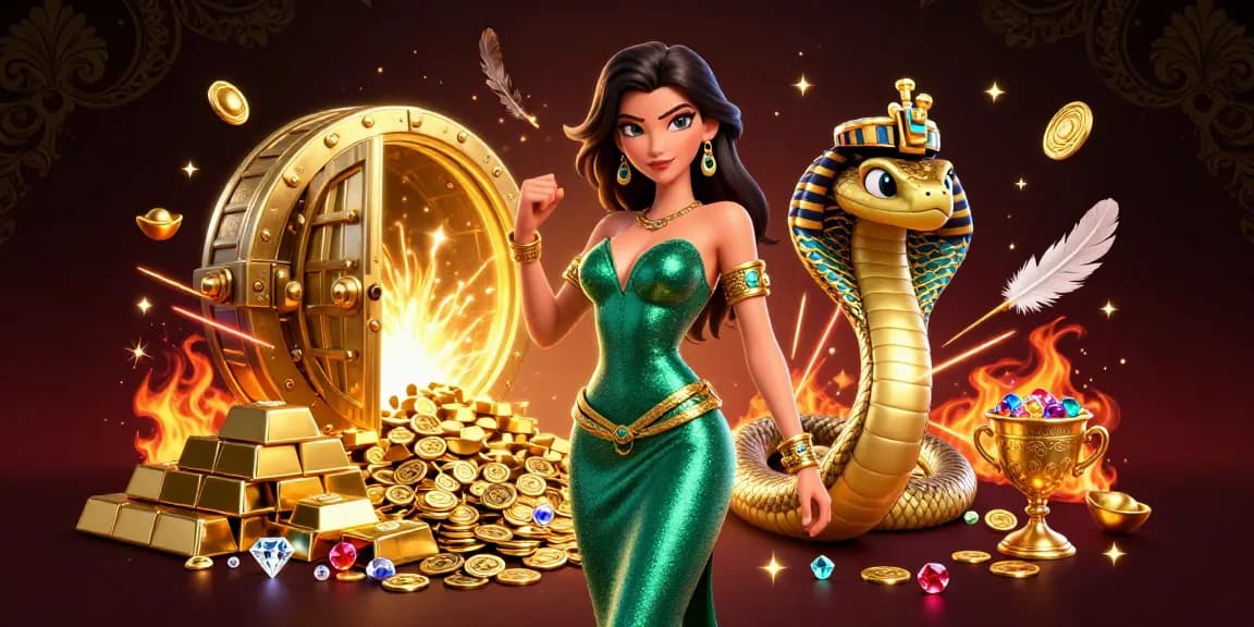 Experience trực tiếp đá gà thomo with thrilling fight scenes and vibrant golden treasures in this stunning illustration.
