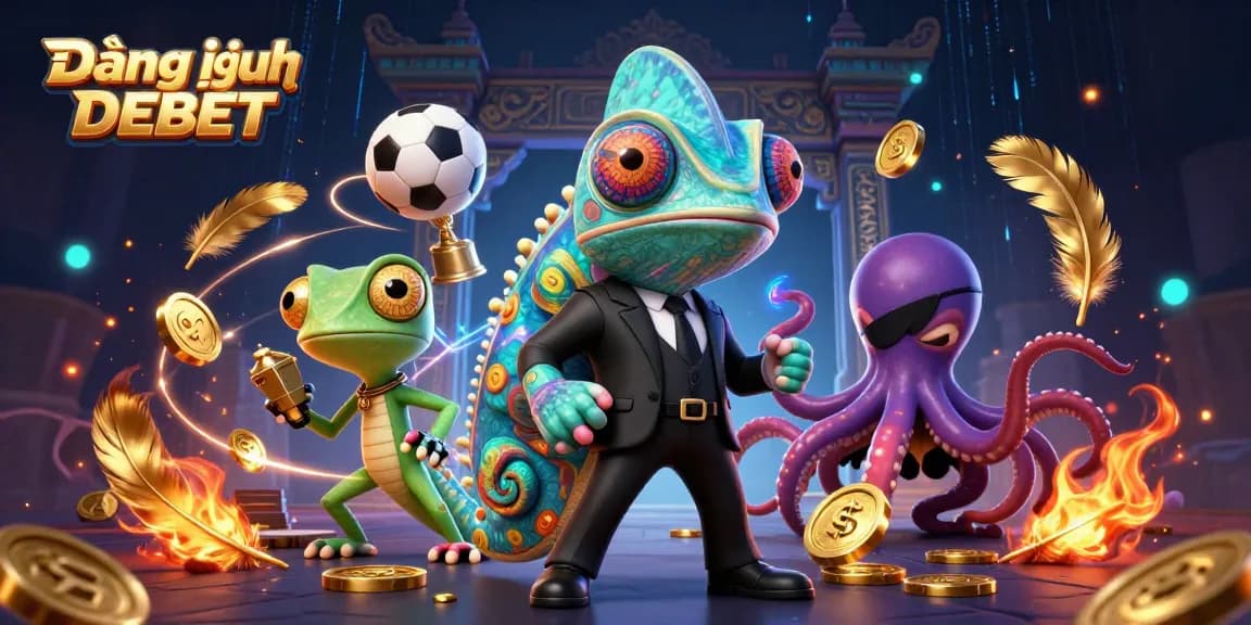 Experience the thrill of Đăng nhập DEBET with engaging characters and dynamic sports betting elements.