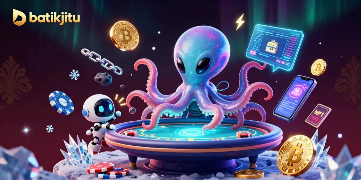 Bermain di batikjitu dengan alien gurita dalam ruang angkasa di meja poker holografik