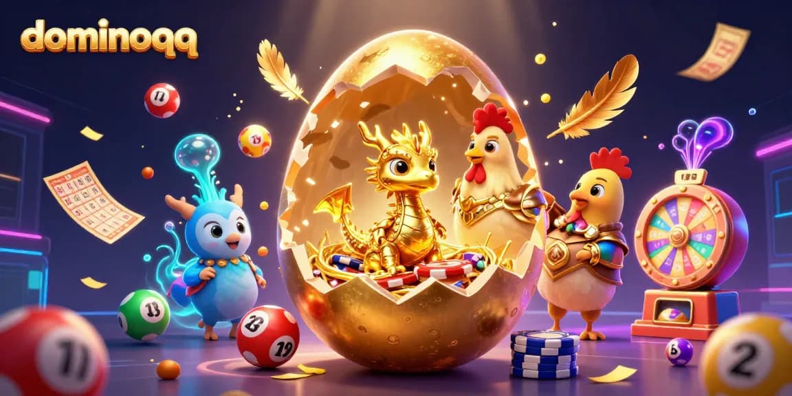 Experience thrilling gameplay on dominoqq with a captivating golden dragon and vibrant casino elements.
